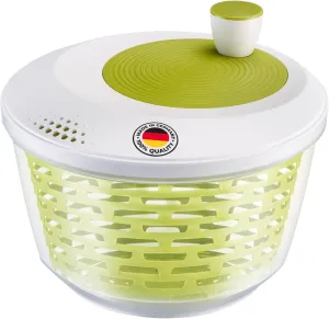 Westmark Salad Spinner, Capacity: 4.4 litres, ø 23.5 cm, Plastic, BPA-Free, Spinderella, Colour: Transparent/White/Green, 243022E1