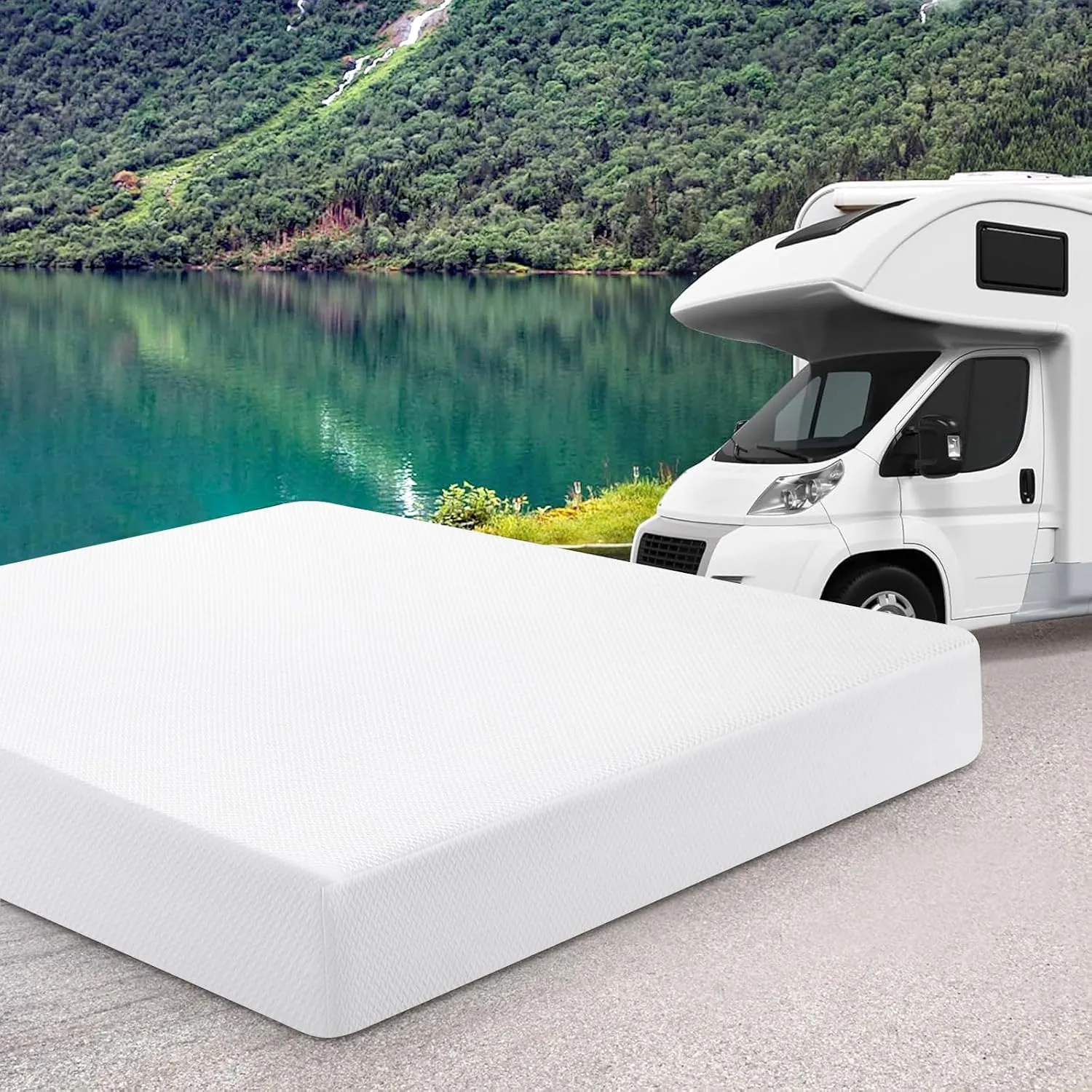 WEUP Short Queen 10 Inch RV Mattress with Tencel Cover, Premier Cooling Green Tea/Gel Memory Foam Mattresses for Camper/Truck/Trailer, Firm-Mattress Support for Back Pain, CertiPUR-US, 75'' x 60''