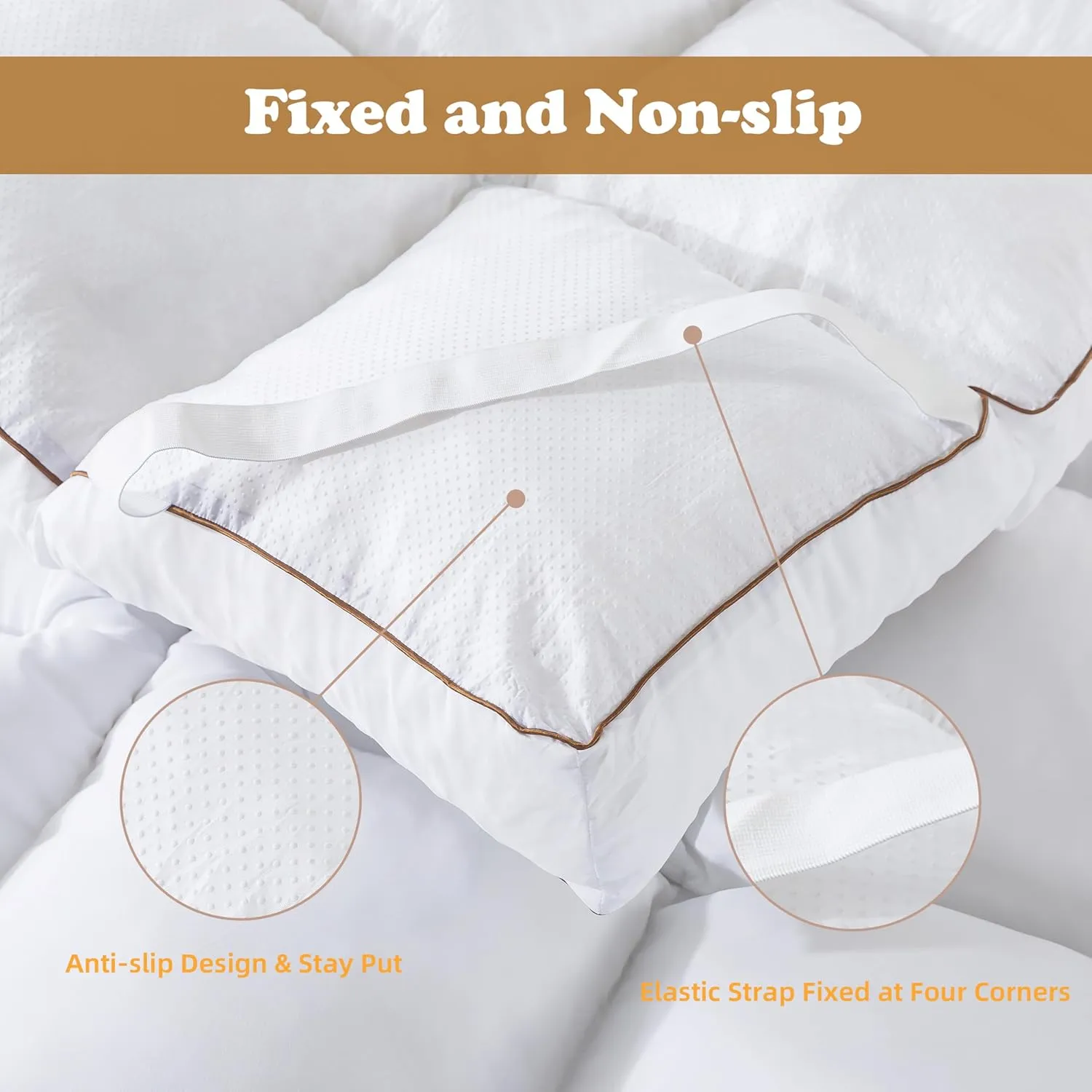WhatsBedding 3 Inch Memory Foam Mattress Topper King Size Plus Thicked Down Alternative-Lined, 1700GSM Fluffy Shredded Memory Foam Filled Pillow Top, 4 Anchor Elastic Bands, Anti-Slip Bottom, 78x80in