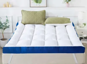 WhatsBedding 5 Inch Memory Foam Queen Mattress Topper 100% Cotton Top, Filled with Breathable & Soft Memory Foam Pillow Top,4 Elastic Straps, 80x60x5 Inch, Queen