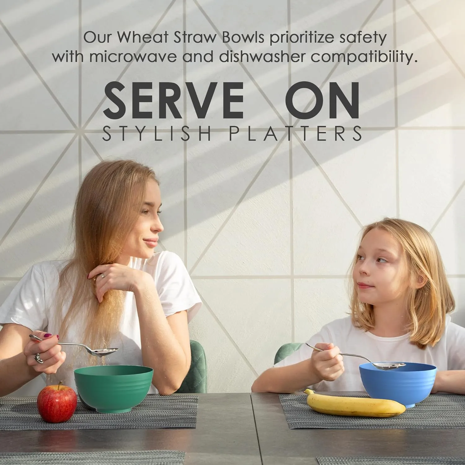 Wheat Straw Bowl Set - 8 Unbreakable 26 Oz Dishwasher & Microwave Safe Bowls for Salad, Rice, Breakfast, Oatmeal & Pasta