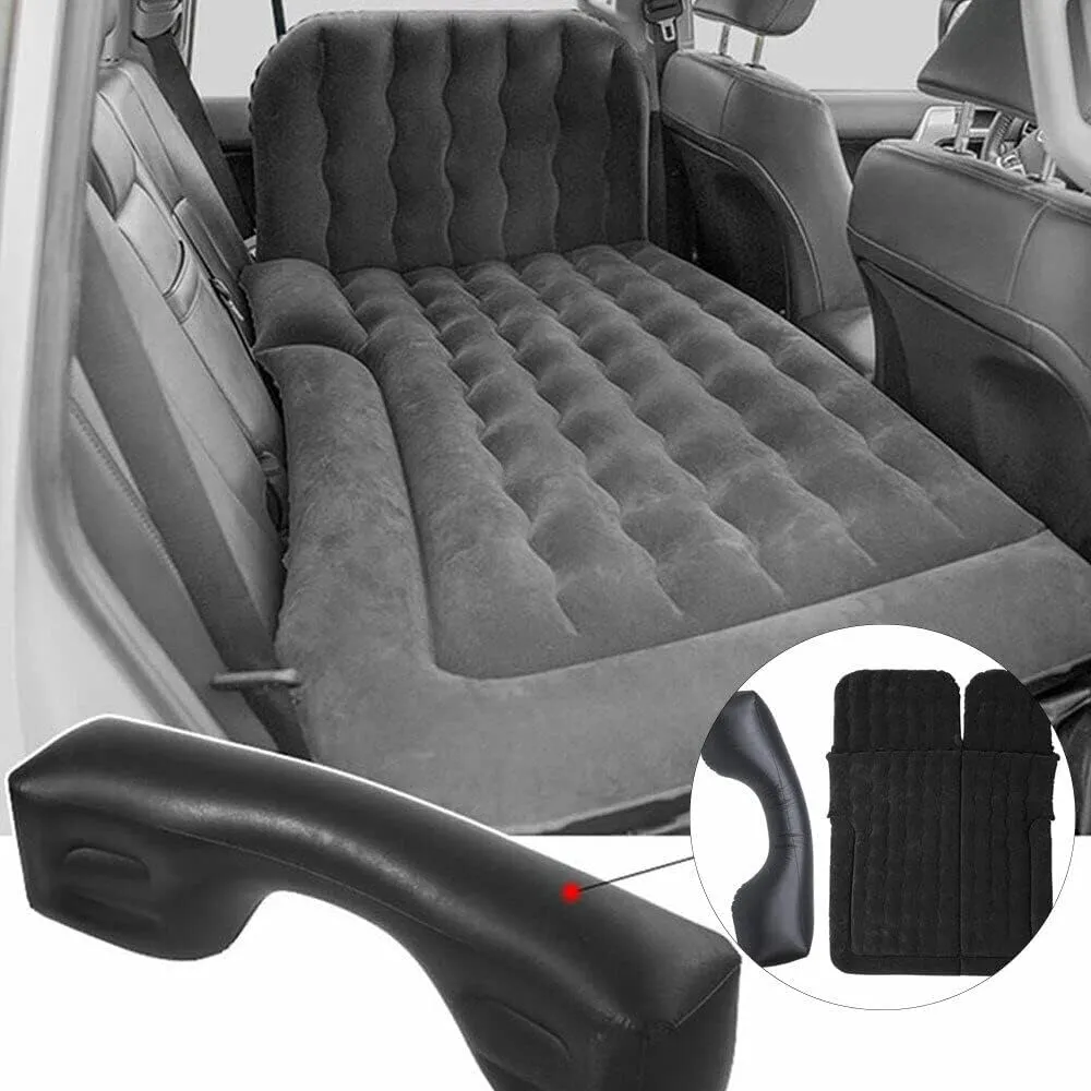 Xuthusman Inflatable Bed Mattress Car Truck SUV Back Seat Inflatable Sleeping Beds Cushion W/Air Pump Pillow Set (Black)