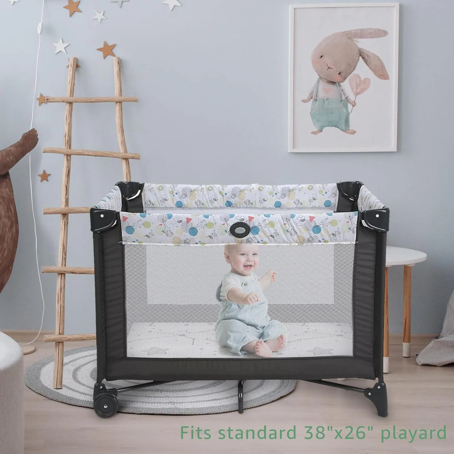 YENING Pack and Play Mattress Topper Baby Pack N Play Mattresses for Playpen and Playard with Washable Cover 38"x26"x1", 1 Pack Firm Foam