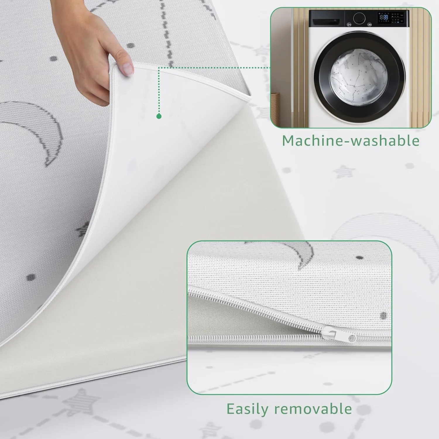 YENING Pack N Play Mattresses Baby Pack and Play Mattress Pad for Playpen and Playard with Washable Cover 38"x26"x1", 2 Pack (1 Pack Memory Foam   1 Pack Firm Foam)
