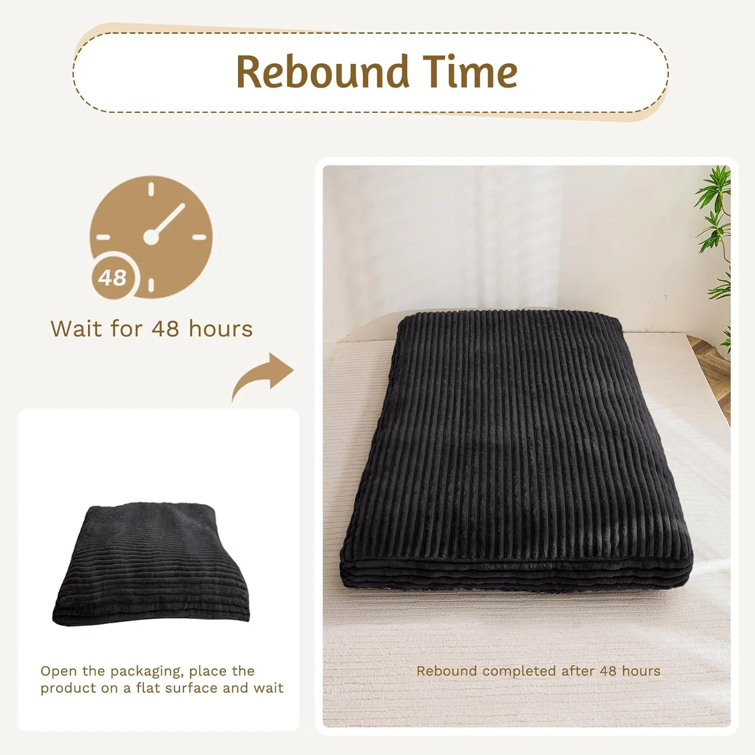 YOSHOOT 6 Inches Futon Mattress Full Size, Thick Futons Sofa Bed Couch, Floor Mattress for Adults, Shredded Foam Filling(Frame Not Included), Medium Firm