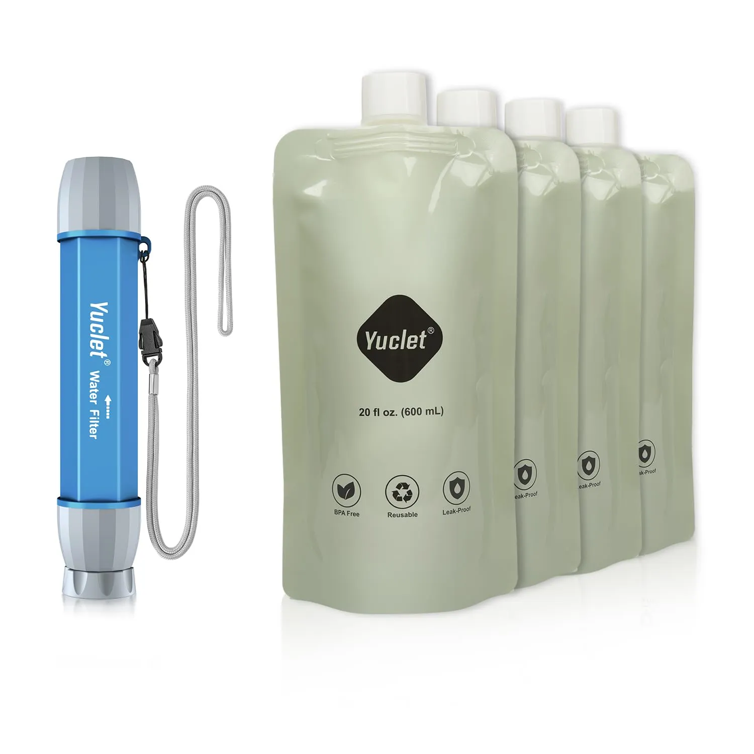 Yuclet Squeeze Water Filter System - Ultimate Portable Hydration