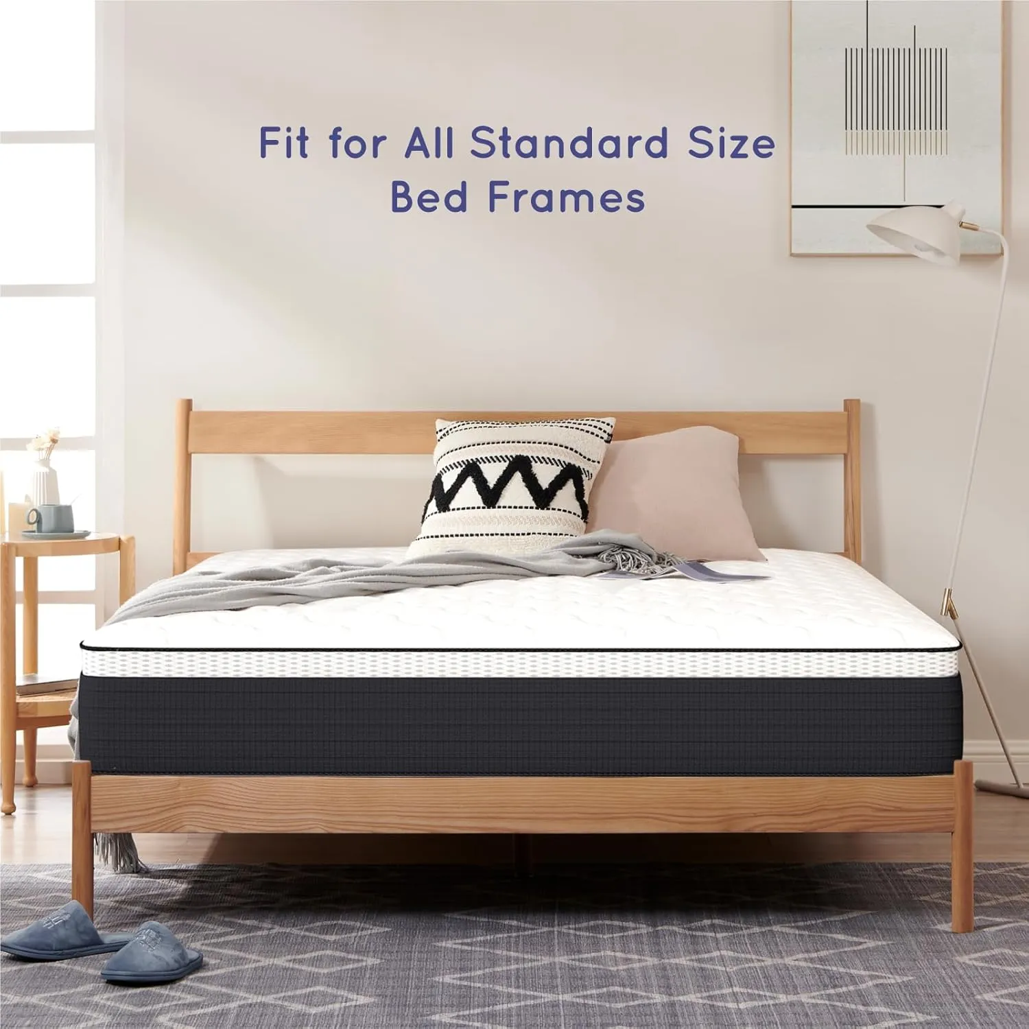 Z-hom King Mattress, 10 Inch Cooling Memory Foam in a Box, Pocket Spring Hybrid in a Box for Strong Edge Support & Pressure Relief, Medium Firm Fee