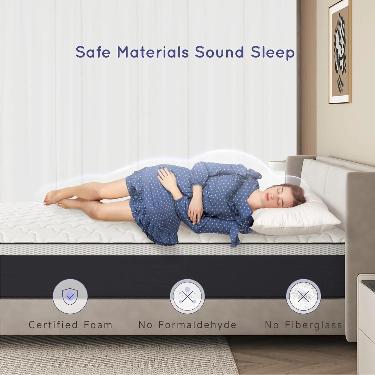 Z-hom King Mattress, 10 Inch Cooling Memory Foam in a Box, Pocket Spring Hybrid in a Box for Strong Edge Support & Pressure Relief, Medium Firm Fee