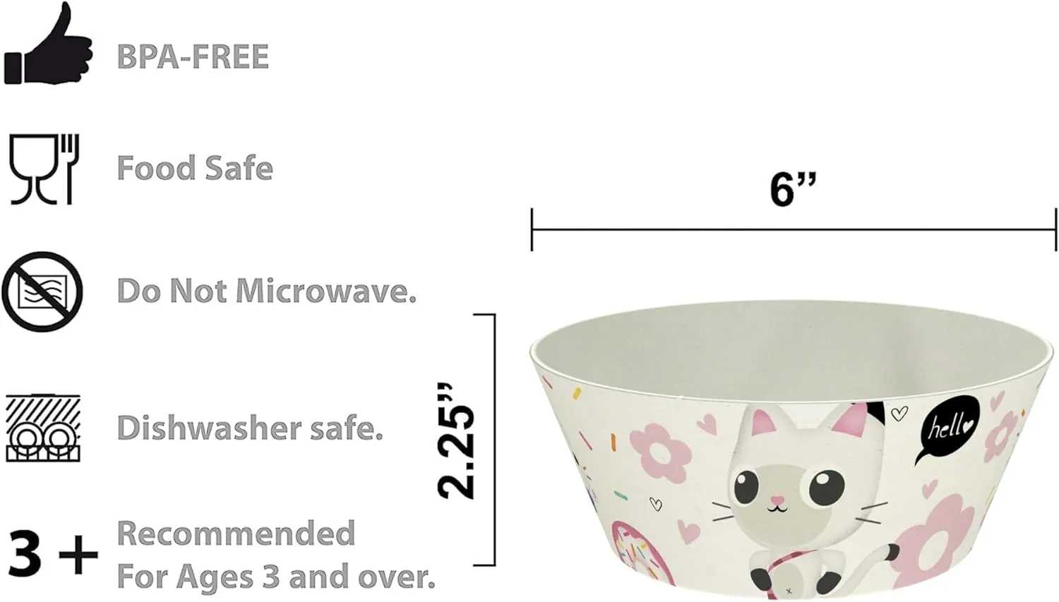 Zak Designs 5-Piece Dinnerware Set, Gabby’s Dollhouse - Durable Plastic & Stainless Steel - Includes Water Bottle, 8-Inch Plate, 6-Inch Bowl, Fork & Spoon - Suitable for Kids Ages 3 