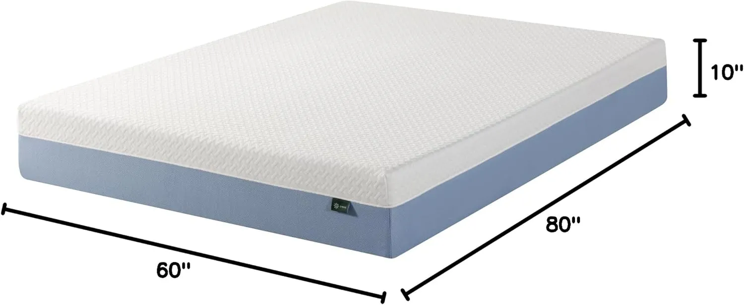 ZINUS 10 Inch Cooling Essential Memory Foam Mattress [New Version], Queen, Fiberglass Free, Medium Feel, Cooling Airflow Memory Foam, Certified Safe Foams & Fabric, Mattress in A Box