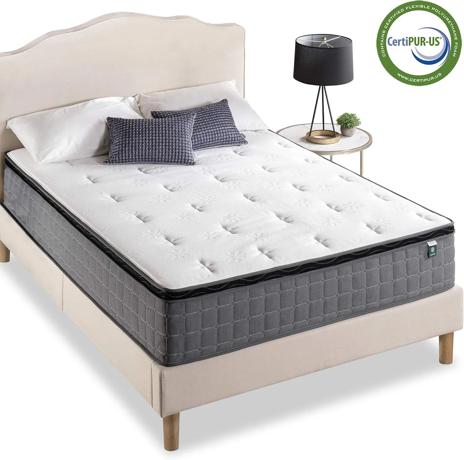 ZINUS 12 Inch Cool Touch Comfort Gel-Infused Hybrid Mattress, Twin, Pocket Innersprings for Motion Isolation, Mattress in A Box