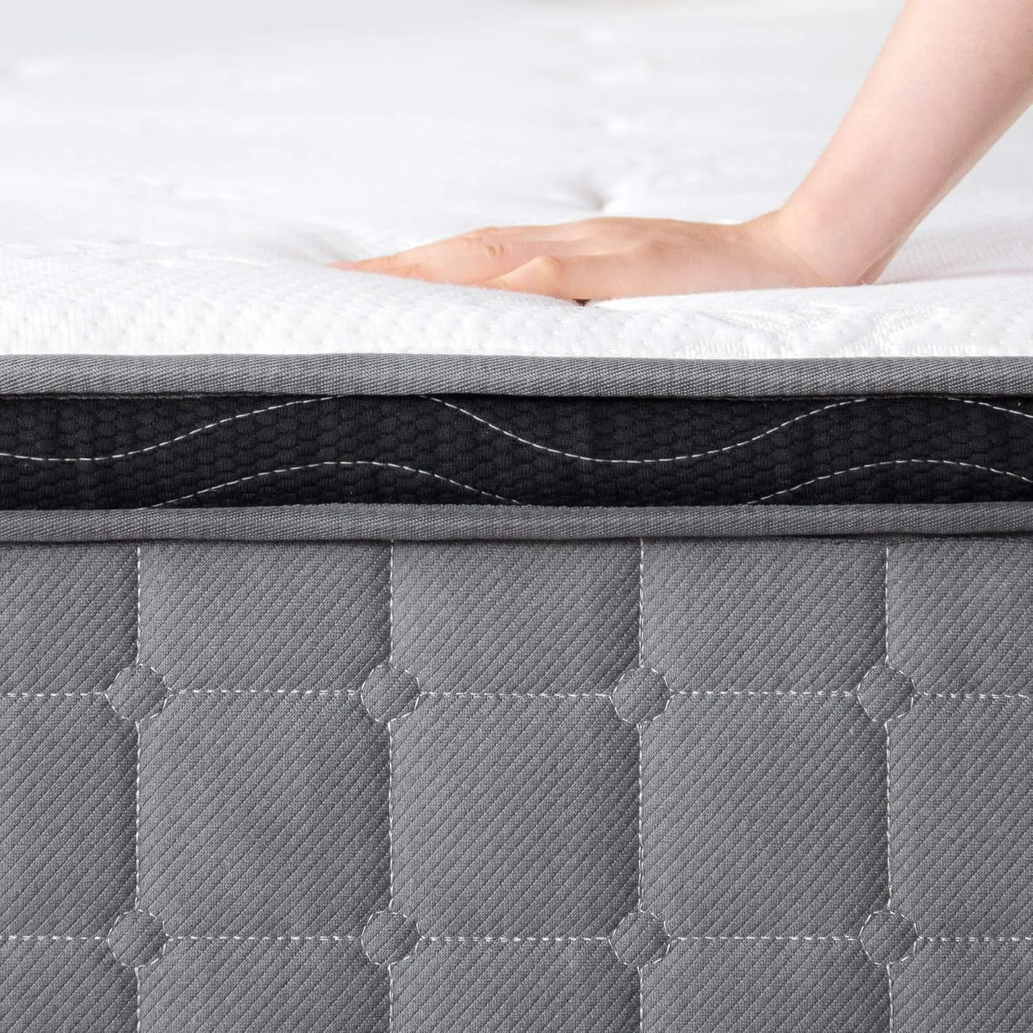 ZINUS 12 Inch Cool Touch Comfort Gel-Infused Hybrid Mattress, Twin, Pocket Innersprings for Motion Isolation, Mattress in A Box
