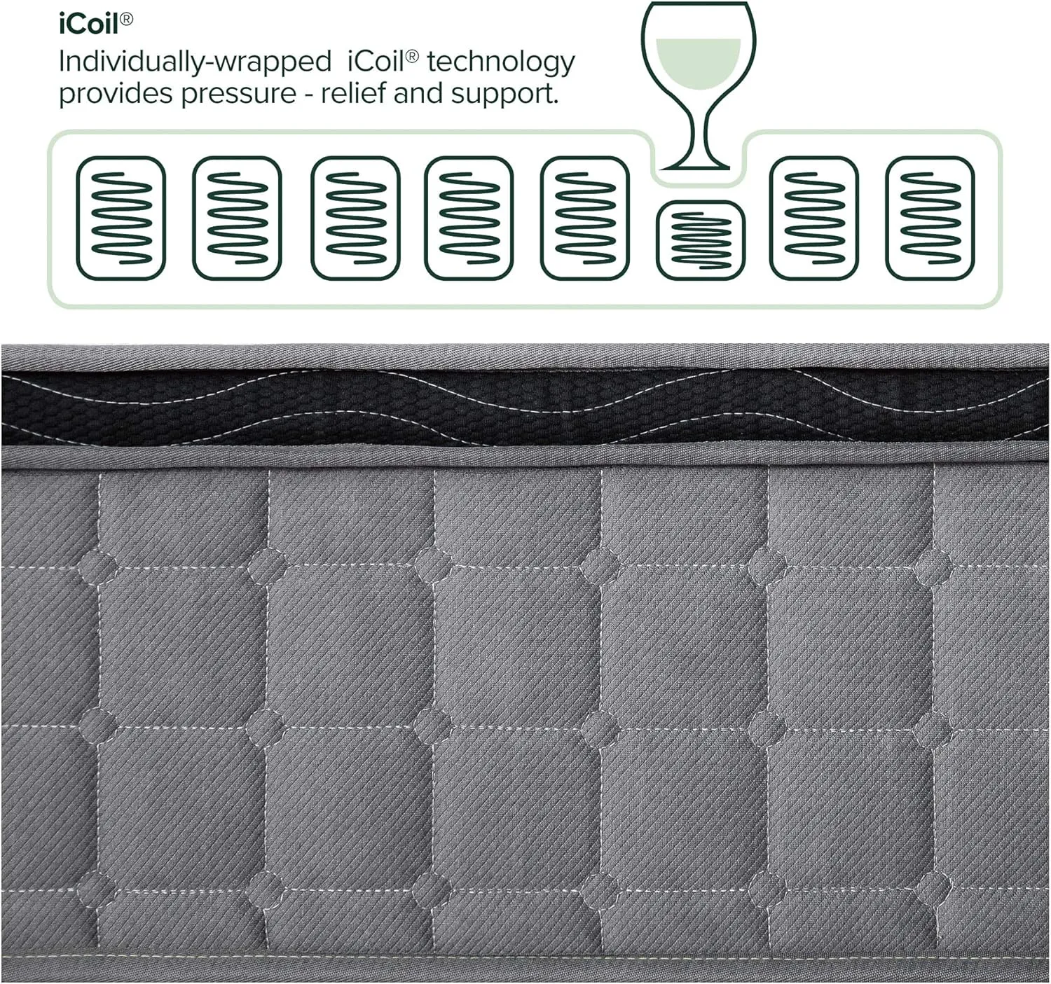 ZINUS 12 Inch Cool Touch Comfort Gel-Infused Hybrid Mattress, Twin, Pocket Innersprings for Motion Isolation, Mattress in A Box