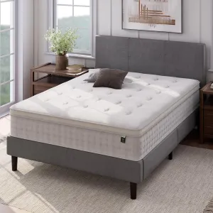 ZINUS 12 Inch Euro Top Pocket Spring Hybrid Mattress, King, Pressure Relief, Pocket Innersprings for Motion Isolation, Mattress in A Box