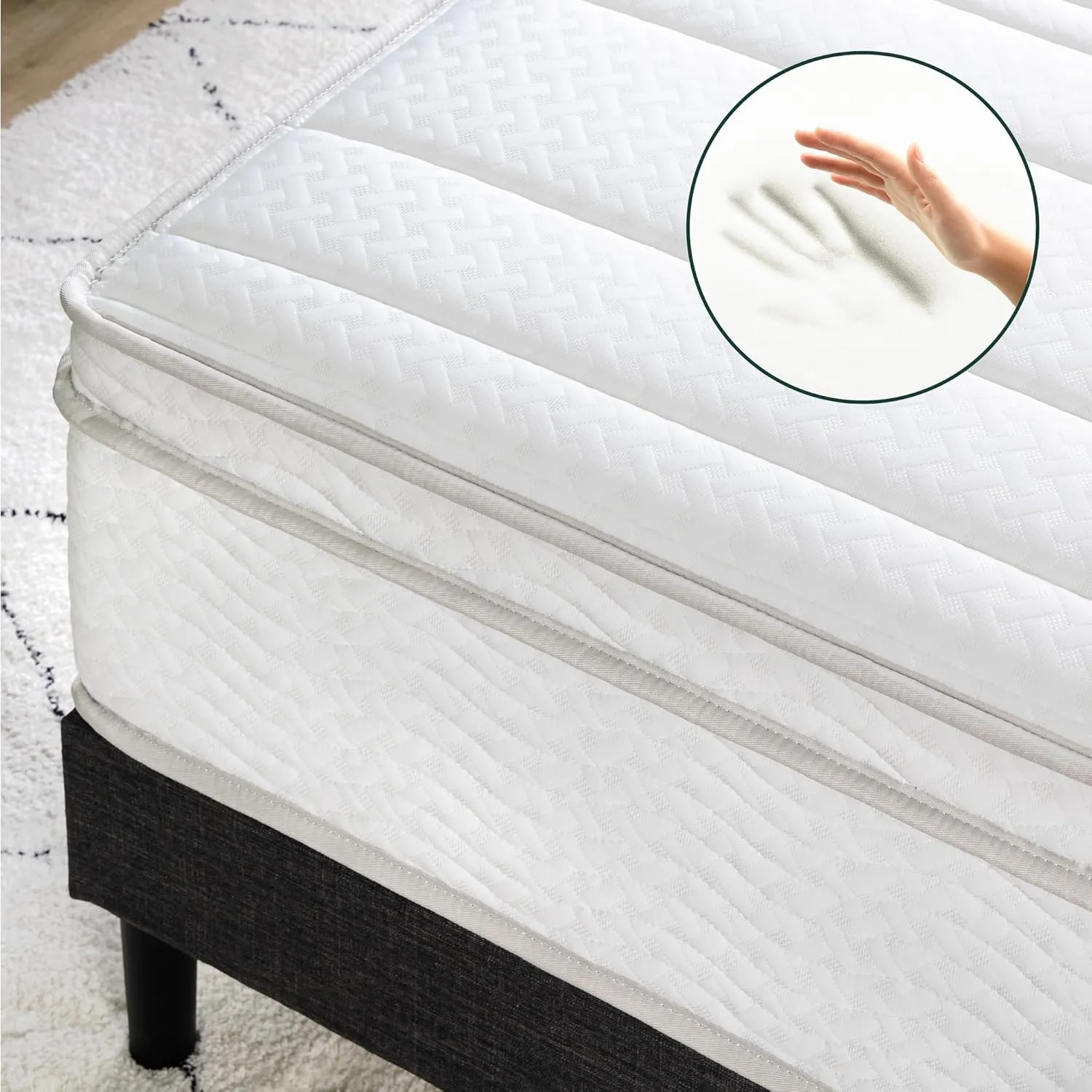 ZINUS 12 Inch Foam and Spring Hybrid Mattress [New Version], Full, Fiberglass Free, Medium Firmness, Durable Support, Certified Safe Foams & Fabric, Mattress in A Box