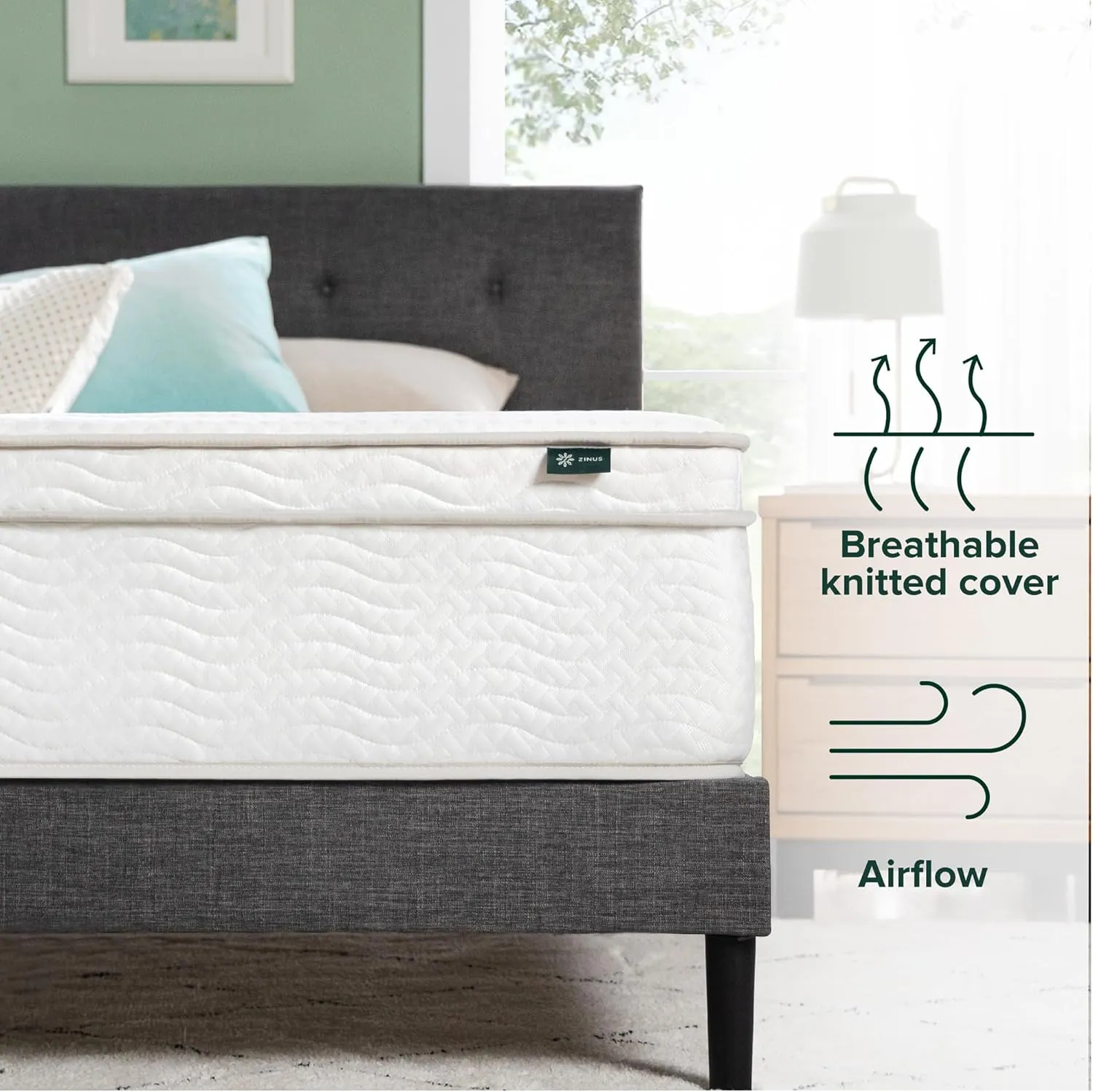 ZINUS 12 Inch Foam and Spring Hybrid Mattress [New Version], Full, Fiberglass Free, Medium Firmness, Durable Support, Certified Safe Foams & Fabric, Mattress in A Box