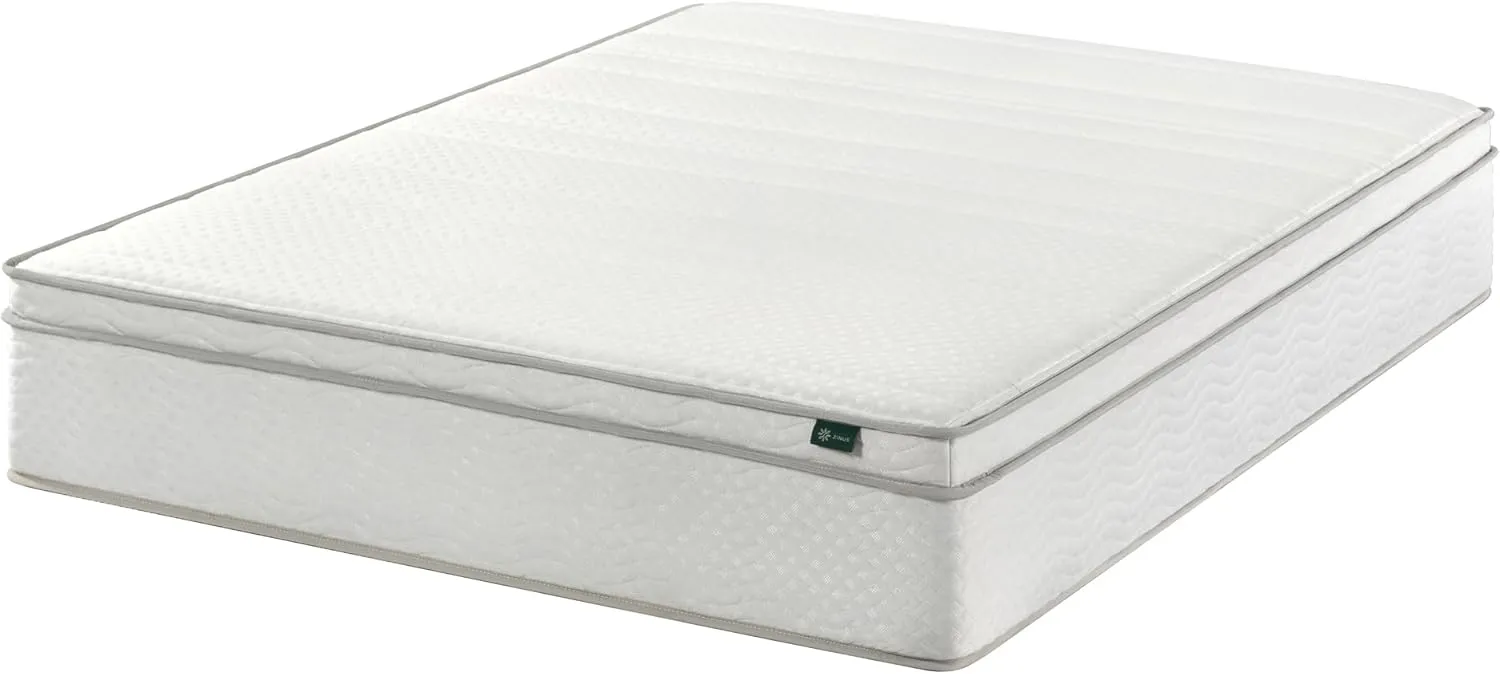 ZINUS 12 Inch Foam and Spring Hybrid Mattress [New Version], Full, Fiberglass Free, Medium Firmness, Durable Support, Certified Safe Foams & Fabric, Mattress in A Box