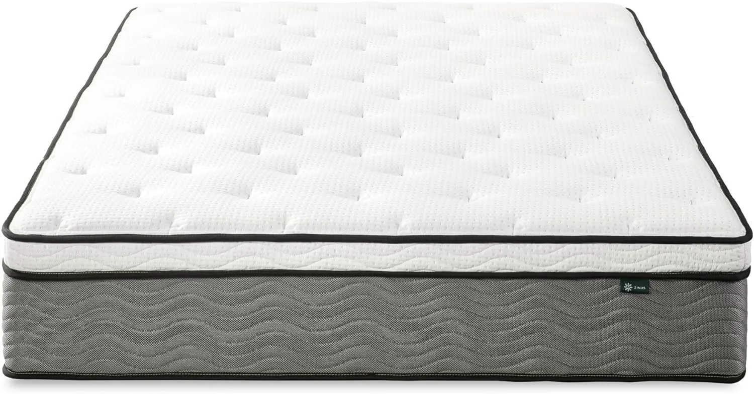 ZINUS 12 Inch True Support Hybrid Mattress [New Version], King, Fiberglass Free, Medium Feel, Motion Isolation, Certified Safe Foams & Fabric, Mattress in A Box