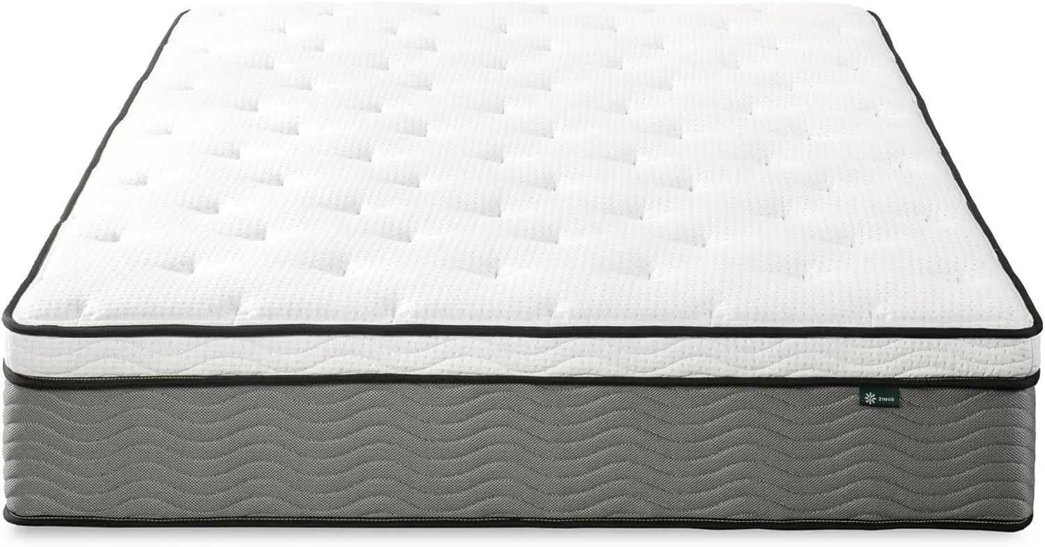 ZINUS 12 Inch True Support Hybrid Mattress [New Version], Queen, Fiberglass Free, Medium Feel, Motion Isolation, Certified Safe Foams & Fabric, Mattress in A Box