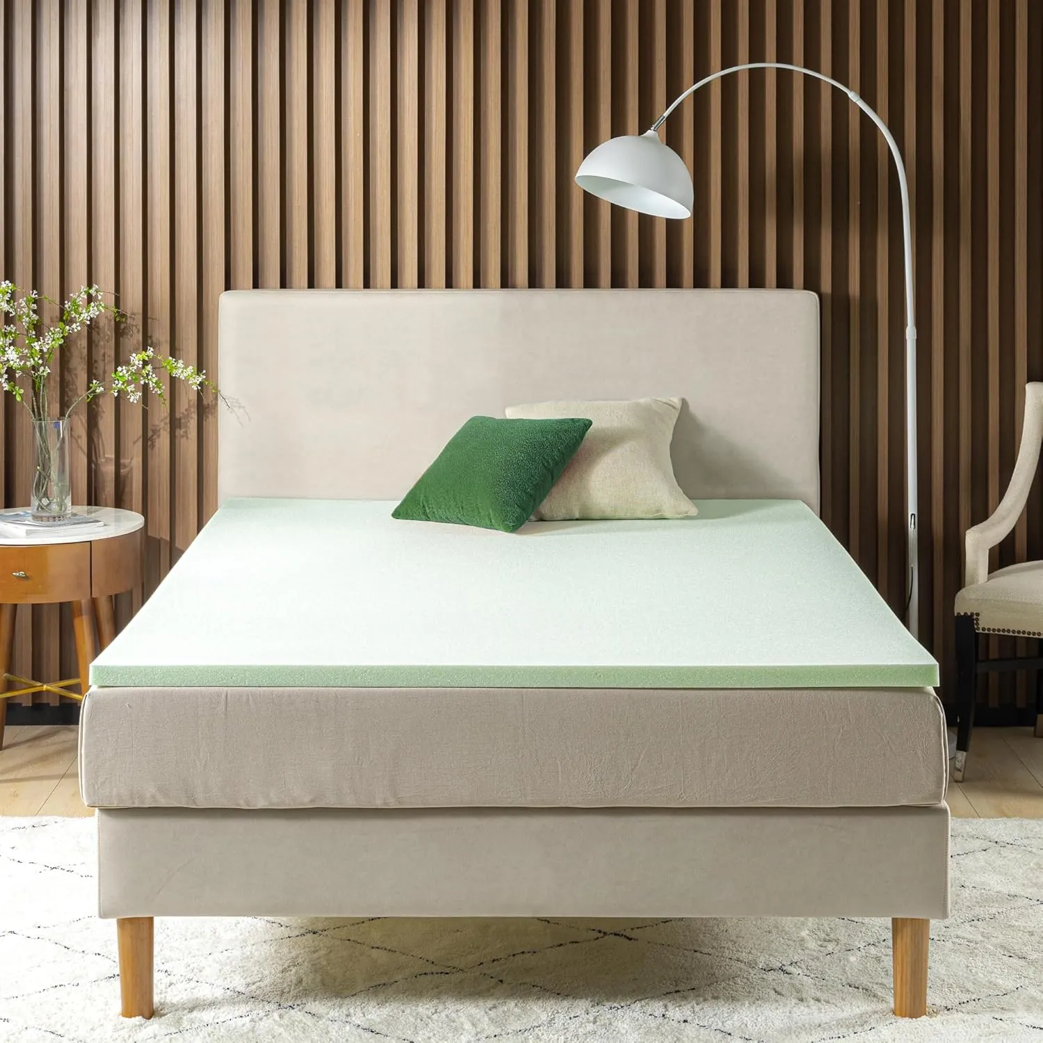 ZINUS 1.5 Inch Green Tea Memory Foam Mattress Topper, Smaller, More Convenient WonderBox Packaging, Pressure-Relieving Layers, CertiPUR-US Certified, Twin