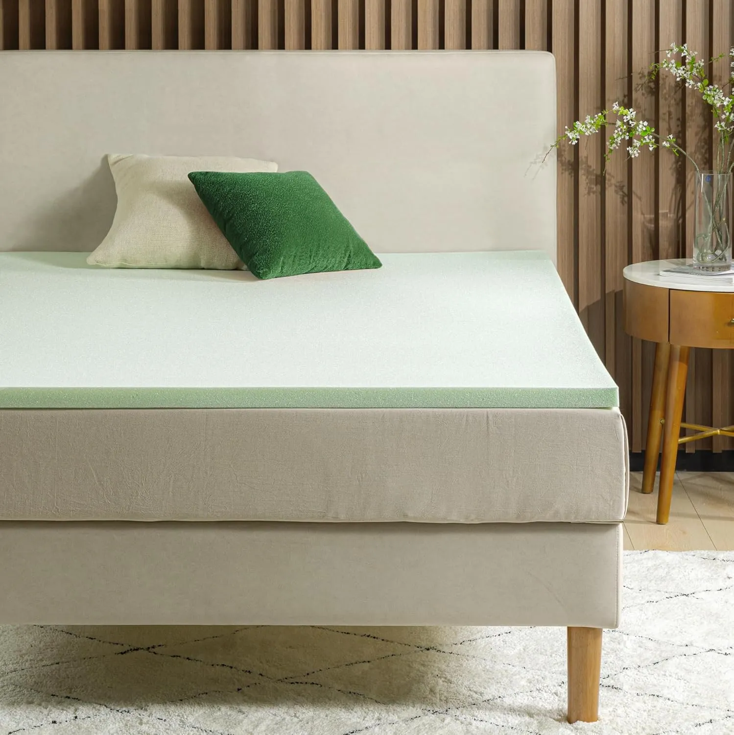 ZINUS 1.5 Inch Green Tea Memory Foam Mattress Topper, Smaller, More Convenient WonderBox Packaging, Pressure-Relieving Layers, CertiPUR-US Certified, Twin