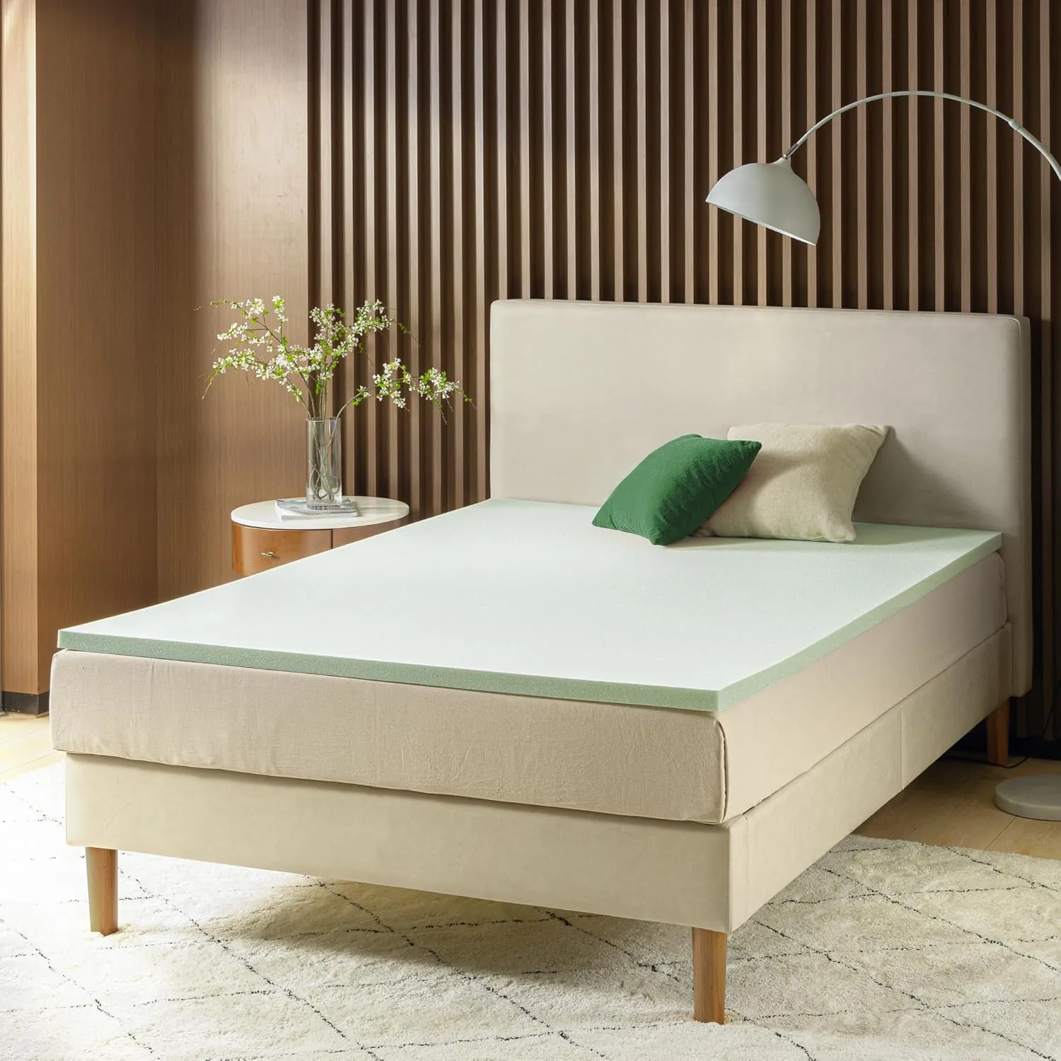 ZINUS 1.5 Inch Green Tea Memory Foam Mattress Topper, Smaller, More Convenient WonderBox Packaging, Pressure-Relieving Layers, CertiPUR-US Certified, Twin