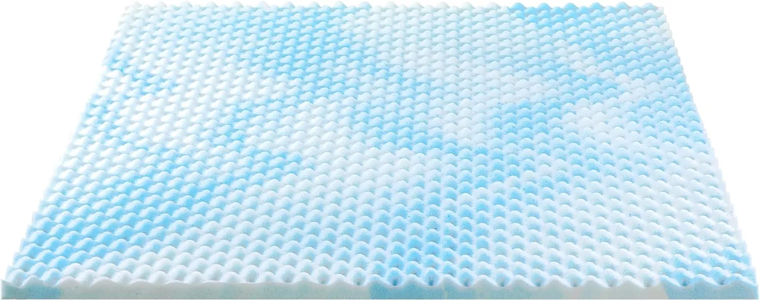 ZINUS 1.5 Inch Swirl Gel Cooling Memory Foam Mattress Topper, Smaller, More Convenient WonderBox Packaging, Cooling, Airflow Design, CertiPUR-US Certified, Twin