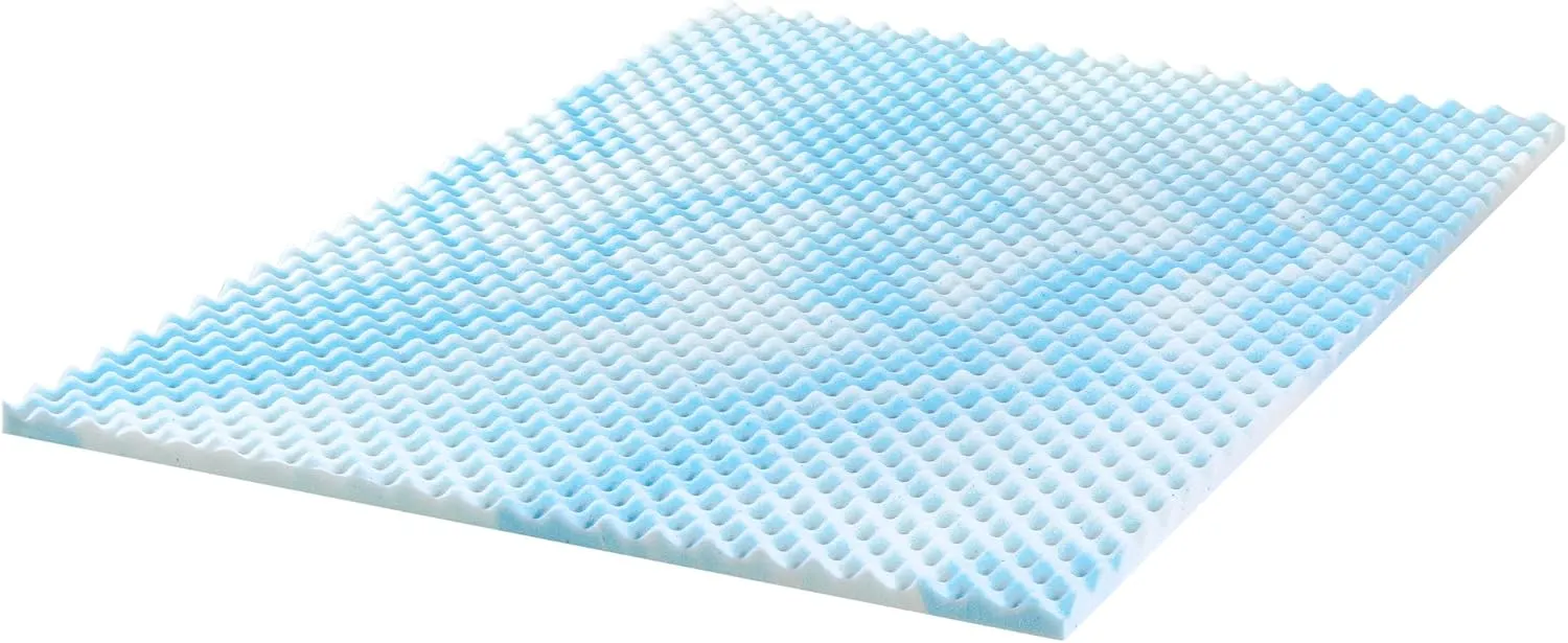 ZINUS 1.5 Inch Swirl Gel Cooling Memory Foam Mattress Topper, Smaller, More Convenient WonderBox Packaging, Cooling, Airflow Design, CertiPUR-US Certified, Twin
