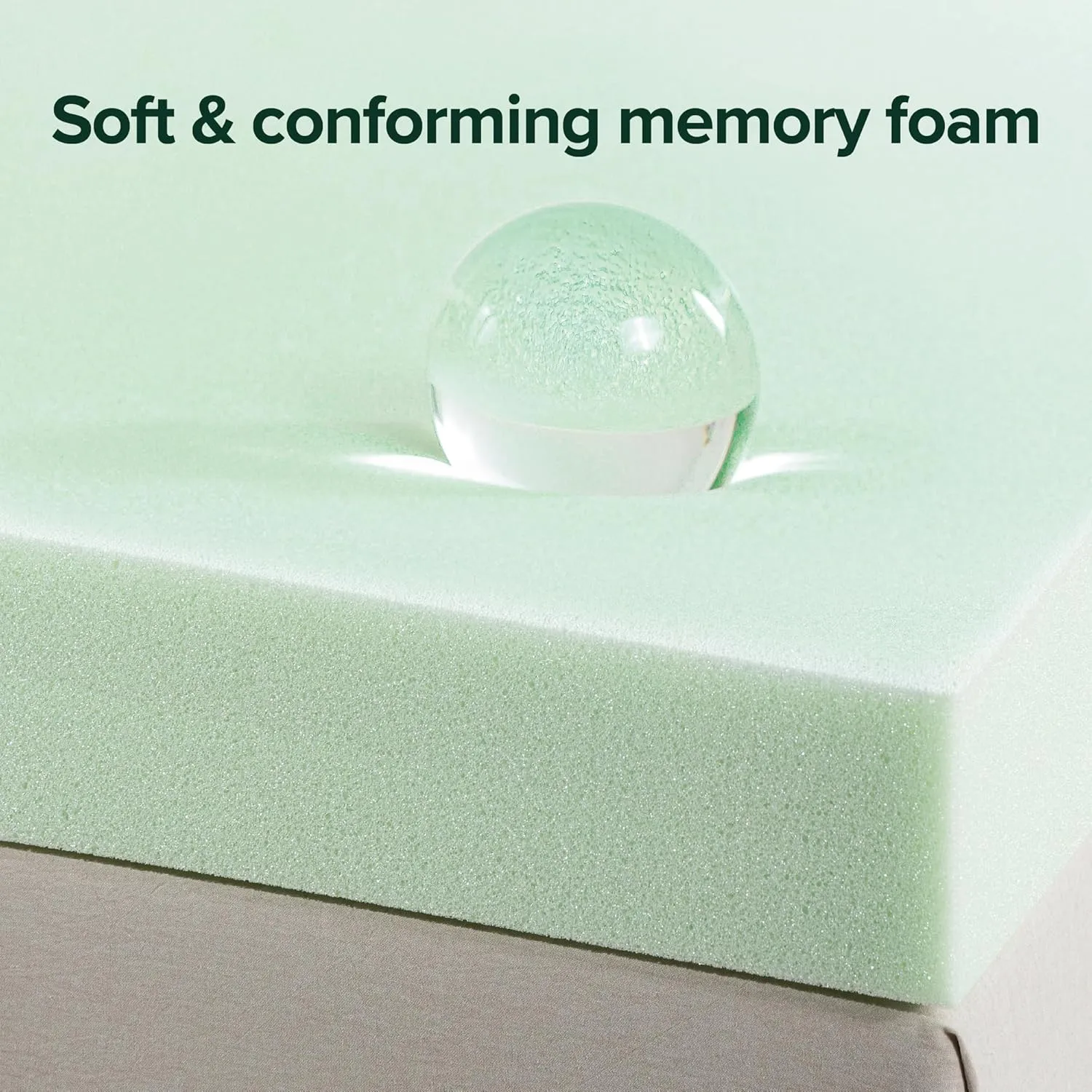 ZINUS 4 Inch Green Tea Memory Foam Mattress Topper, Smaller, More Convenient WonderBox Packaging, Pressure-Relieving Layers, CertiPUR-US Certified, Full
