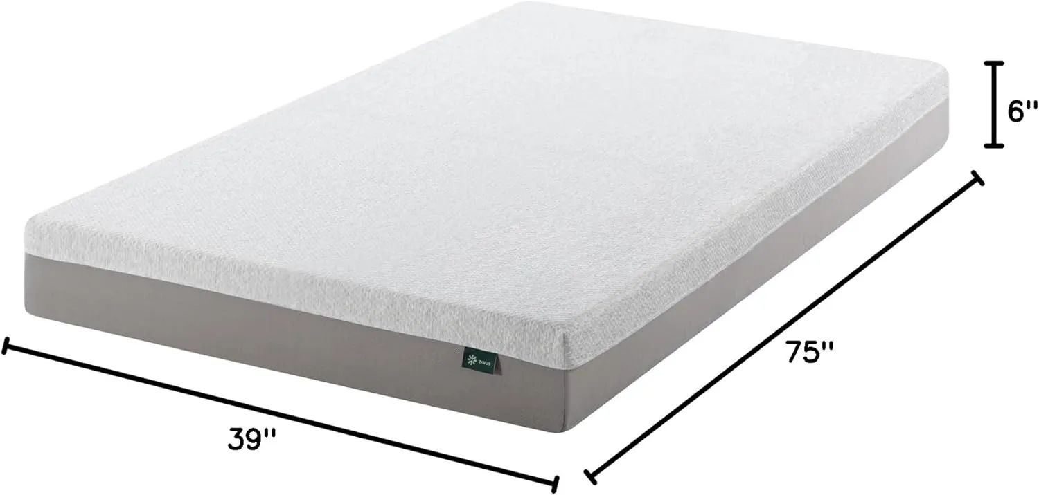 ZINUS 6 Inch Ultima Memory Foam Mattress [New Version], Twin, Fiberglass Free, Medium Firm Feel, Breathable Airflow Memory Foam, Certified Safe Foams & Fabric, Mattress in A Box