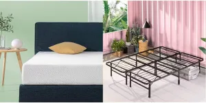 ZINUS 8 Inch Cooling Essential Foam Mattress and SmartBase Metal Mattress Foundation Set / Bed and Mattress Set / No Box Spring Needed / Mattress in a Box, Queen