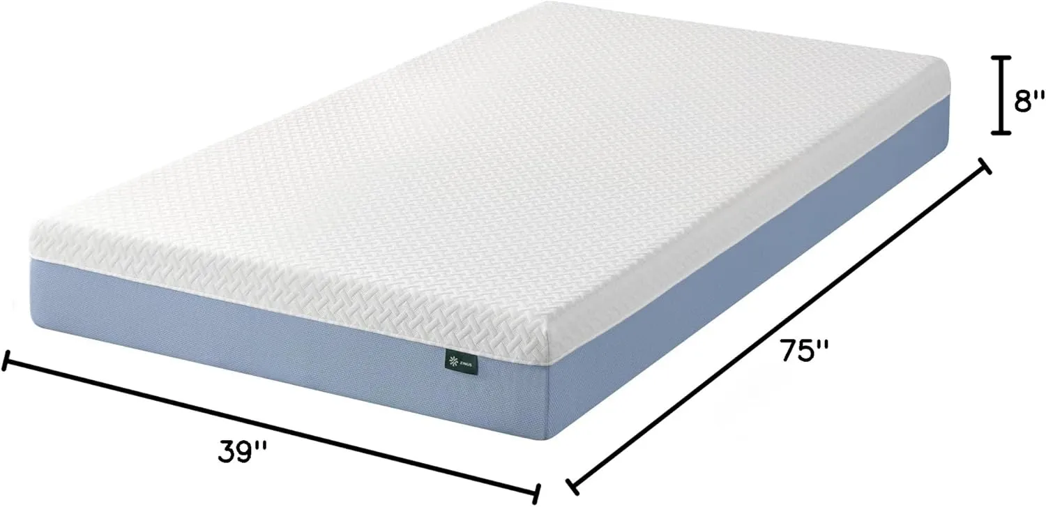 ZINUS 8 Inch Cooling Essential Memory Foam Mattress [New Version], Twin, Fiberglass Free, Medium Feel, Cooling Airflow Memory Foam, Certified Safe Foams & Fabric, Mattress in A Box