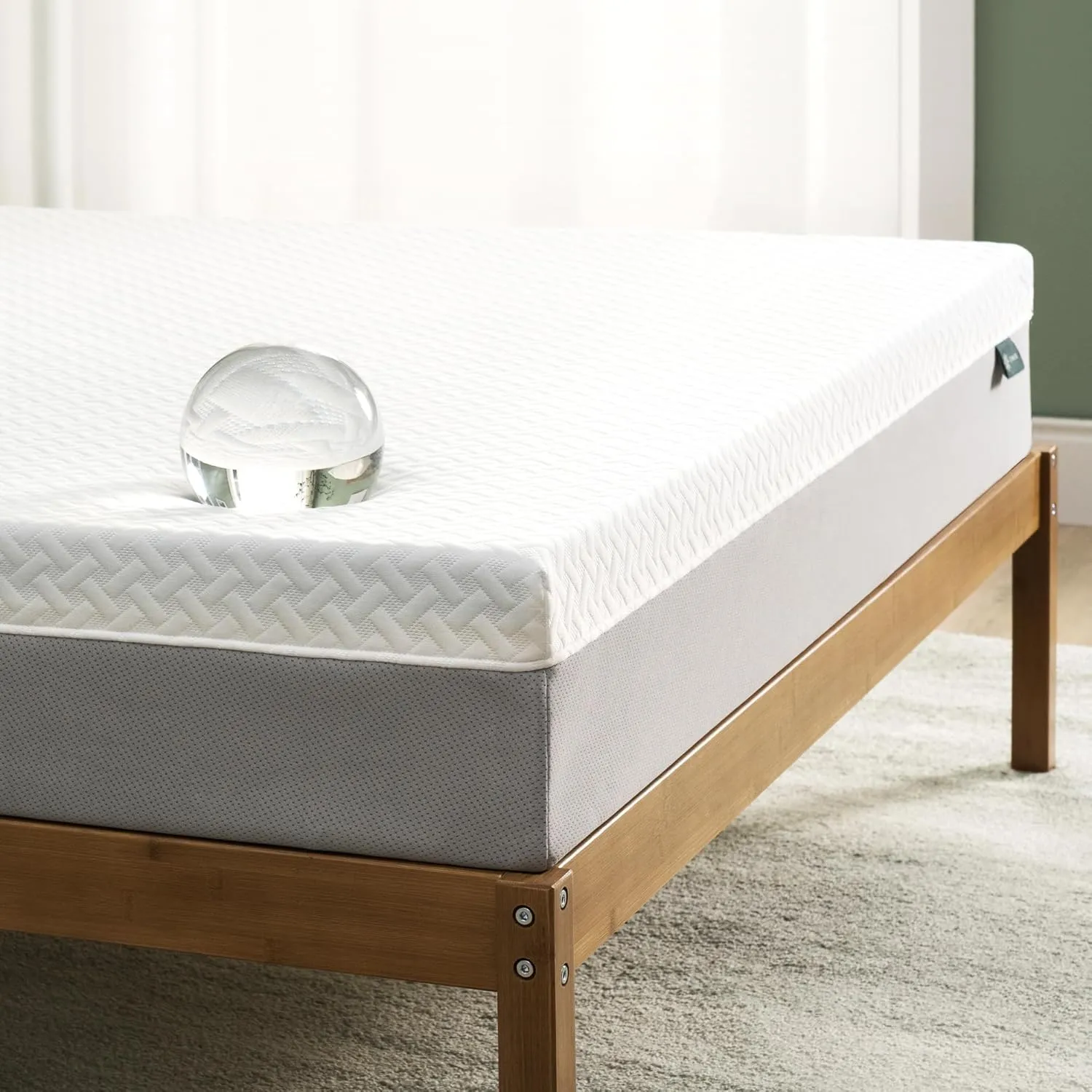ZINUS 8 Inch Green Tea Essential Memory Foam Mattress [New Version], Twin, Fiberglass Free, Medium Feel, Breathable Airflow Memory Foam, Certified Safe Foams & Fabric, Mattress in A Box