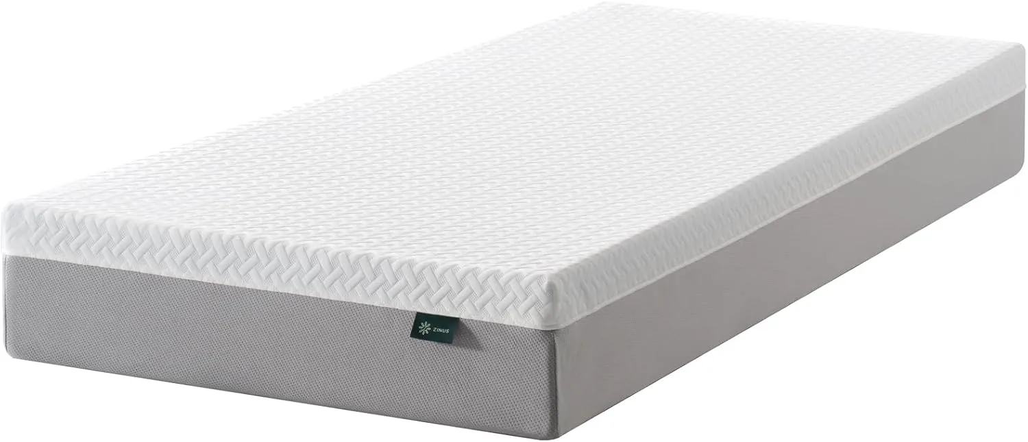 ZINUS 8 Inch Green Tea Essential Memory Foam Mattress [New Version], Twin, Fiberglass Free, Medium Feel, Breathable Airflow Memory Foam, Certified Safe Foams & Fabric, Mattress in A Box