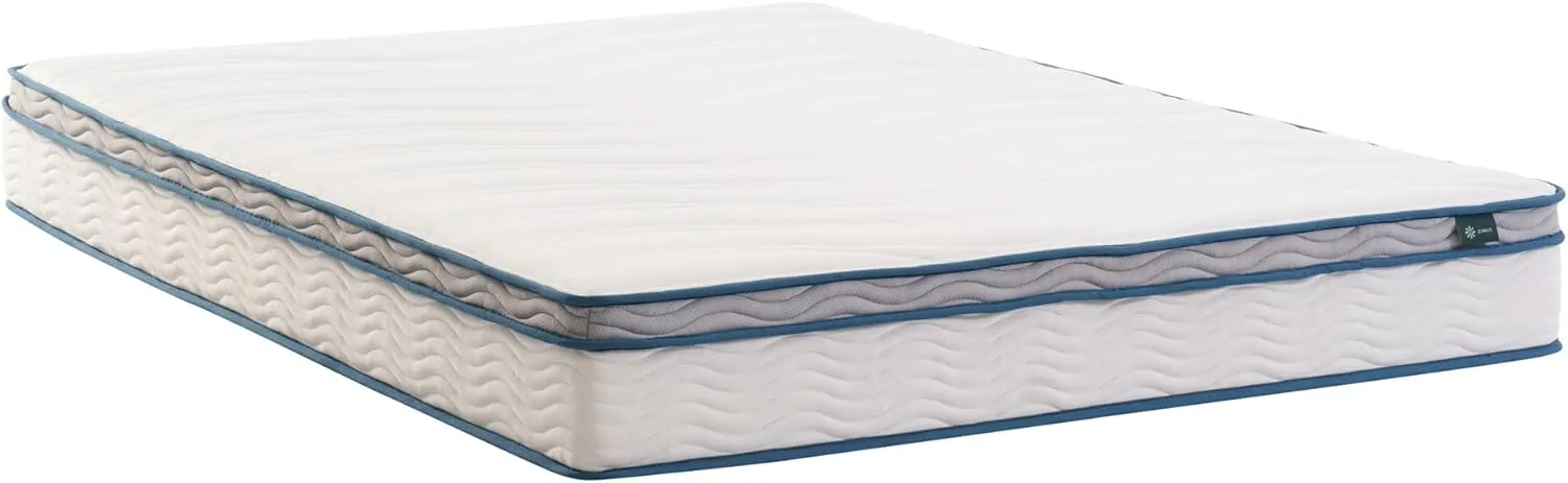 ZINUS 8 Inch Spring Sensation Hybrid Mattress [New Version], Full, Fiberglass Free, Medium Firmness, Durable Support, Certified Safe Foams & Fabric, Mattress in A Box