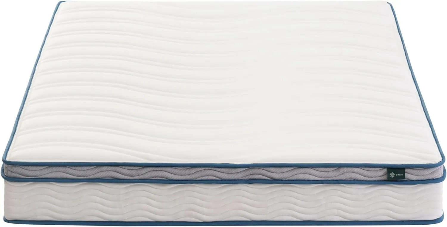 ZINUS 8 Inch Spring Sensation Hybrid Mattress [New Version], Full, Fiberglass Free, Medium Firmness, Durable Support, Certified Safe Foams & Fabric, Mattress in A Box