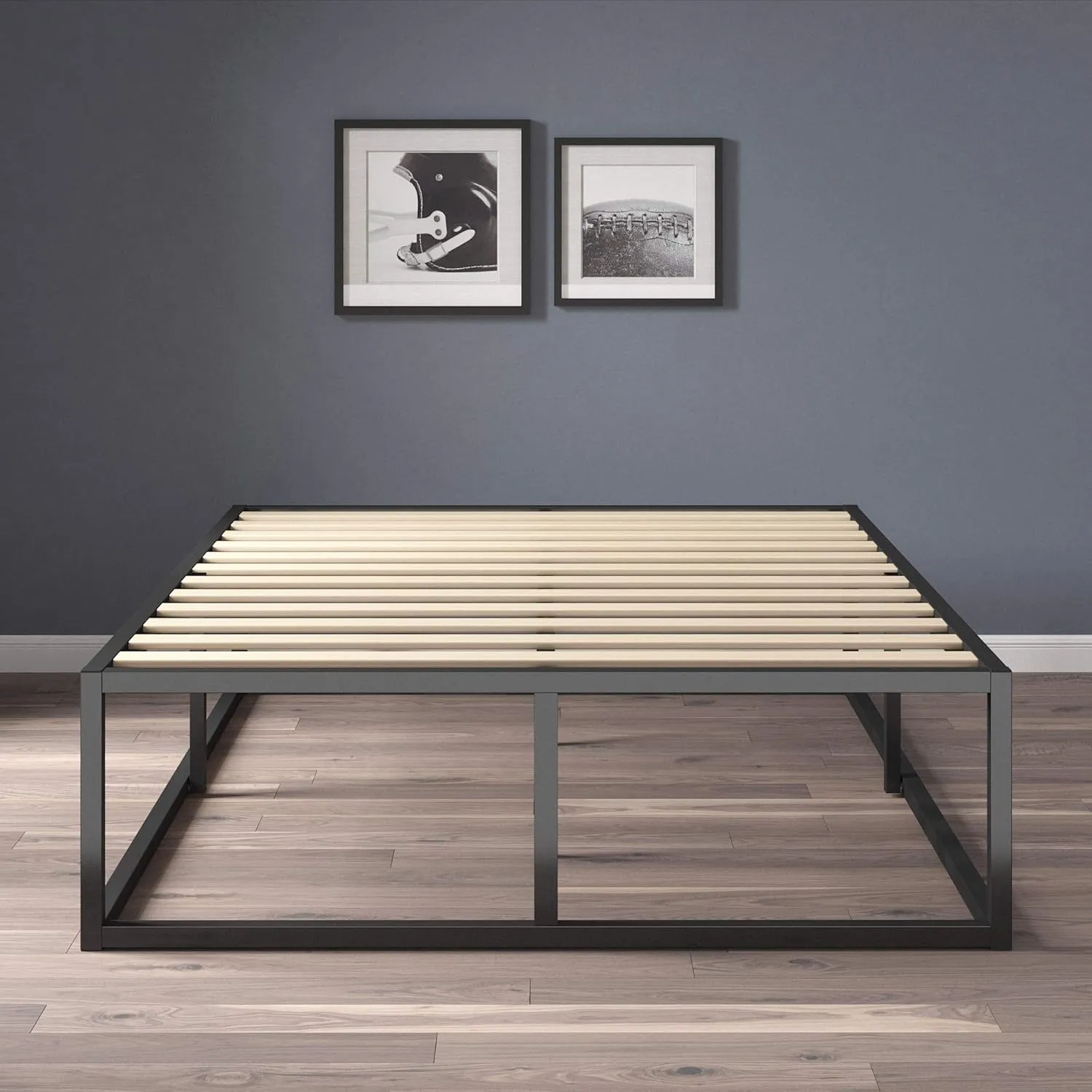 ZINUS Joseph 14" Metal Platforma Bed Frame, Mattress Foundation, Wood Slat Support, No Box Spring Needed, Sturdy Steel Structure, King