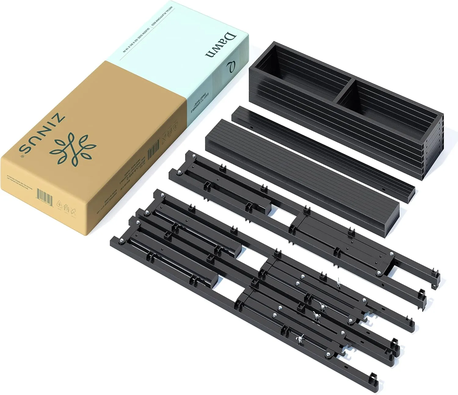 ZINUS SmartBase Compack Mattress Foundation, 14 Inch Metal Bed Frame, No Box Spring Needed, Sturdy Steel Slat Support, Queen