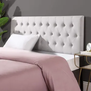 ZINUS Trina Upholstered Headboard, Button Tufted Upholstery, Adjustable Height, Easy Assembly, Light Grey, Full