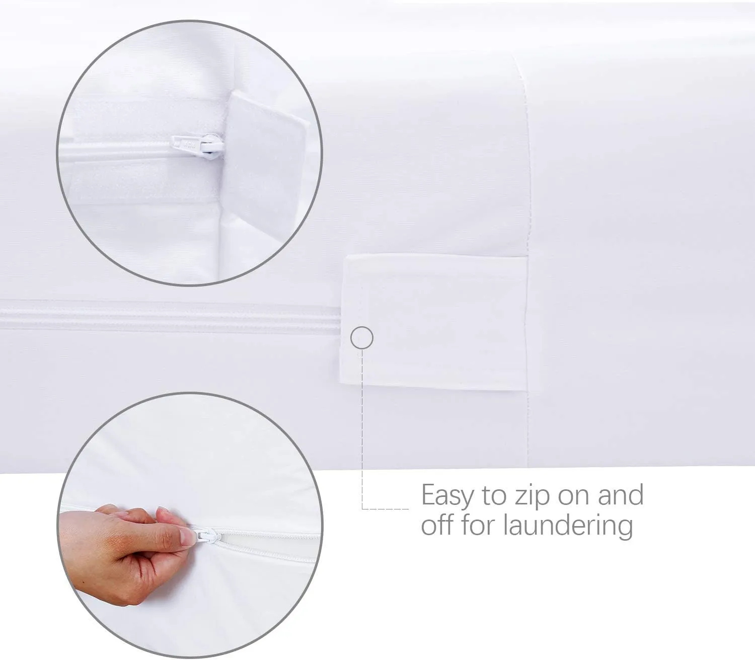 Zippered Twin Mattress Protector Waterproof (4/5/7/9Inches), Mattress Cover Fits for Amazon Basics & ZINUS Box Spring Mattress for Kids, 6 Sides Wrapping Zippered Mattress Encasement