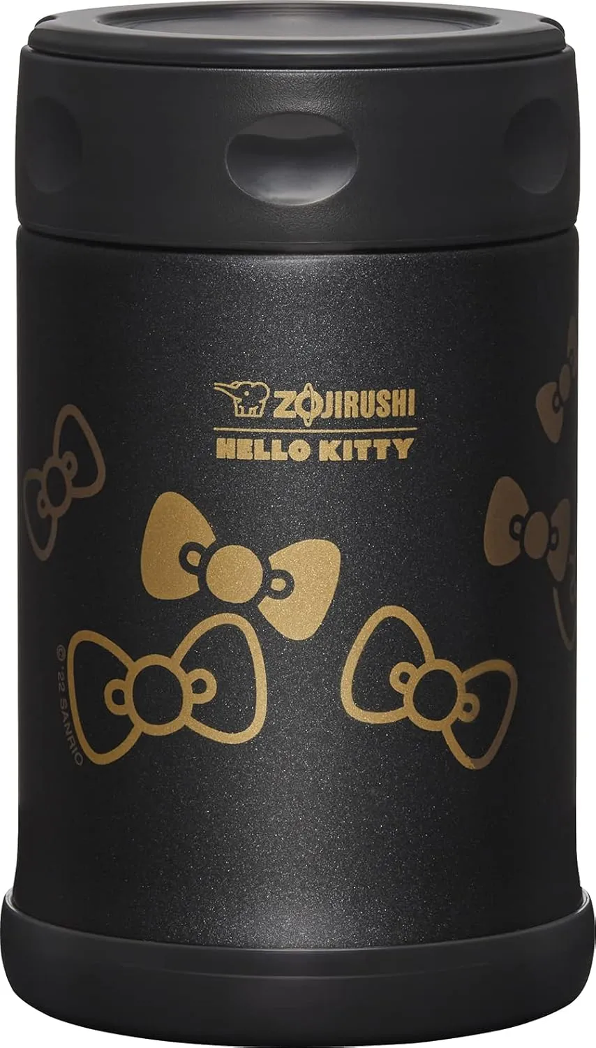 Zojirushi NS-RPC10KTWA Automatic Rice Cooker & Warmer, 5.5-Cup, White & SW-EAE50KTBA Stainless Steel Food Jar, 17-Ounce, Hello Kitty Collection Black