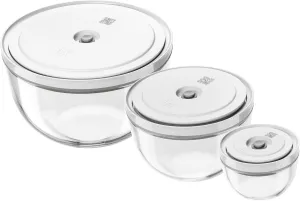 ZWILLING Fresh & Save BOWLS 3-pc Glass Vacuum Bowl Set